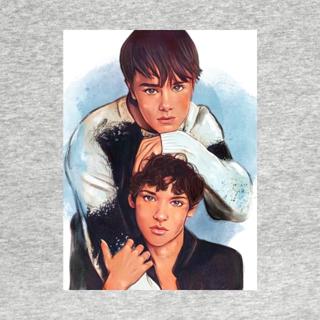 Watercolor of Edvin and Omar from Young Royals Simon and Wilhelm by NinjadesignShop